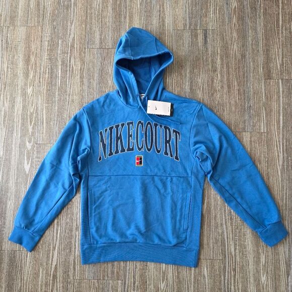 Nike Court Heritage Tennis Hoodie Dri-Fit Fleece Men's Small S Blue FQ2093-402 - Picture 2 of 16